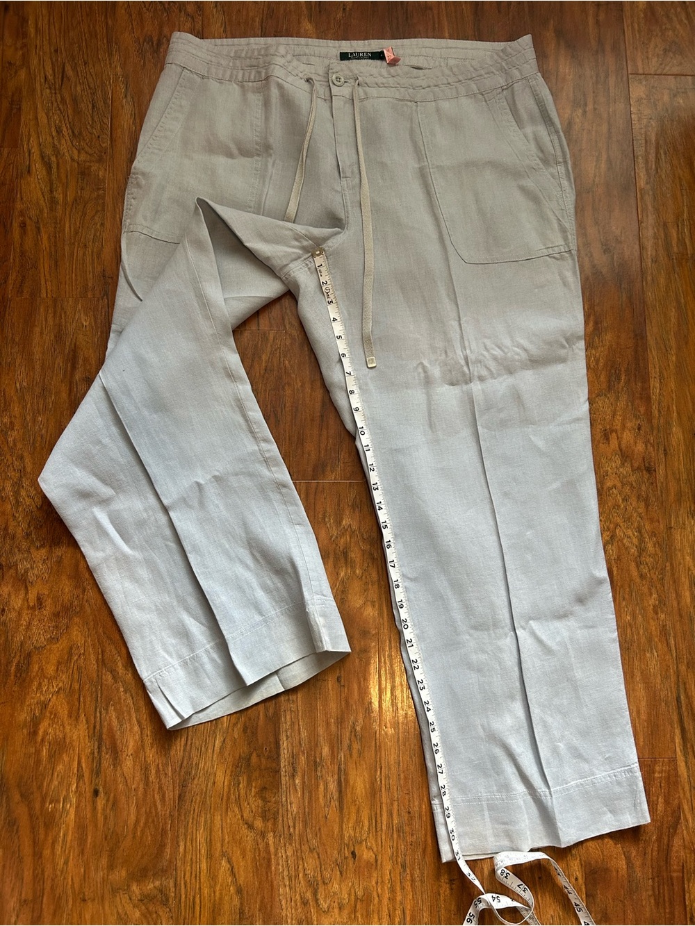 Women’s Linen Drawstring Pants Breathable Euro Summer Vacation Ralph Lauren - Picture 9 of 16